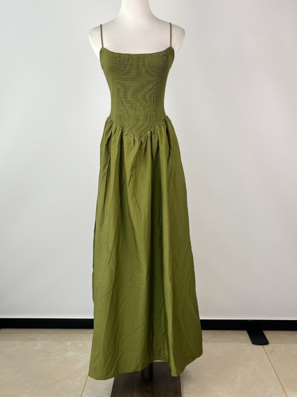 NWOT Farm Rio Cotton Green Sleeveless Midi Dress Size L - Picture 5 of 16